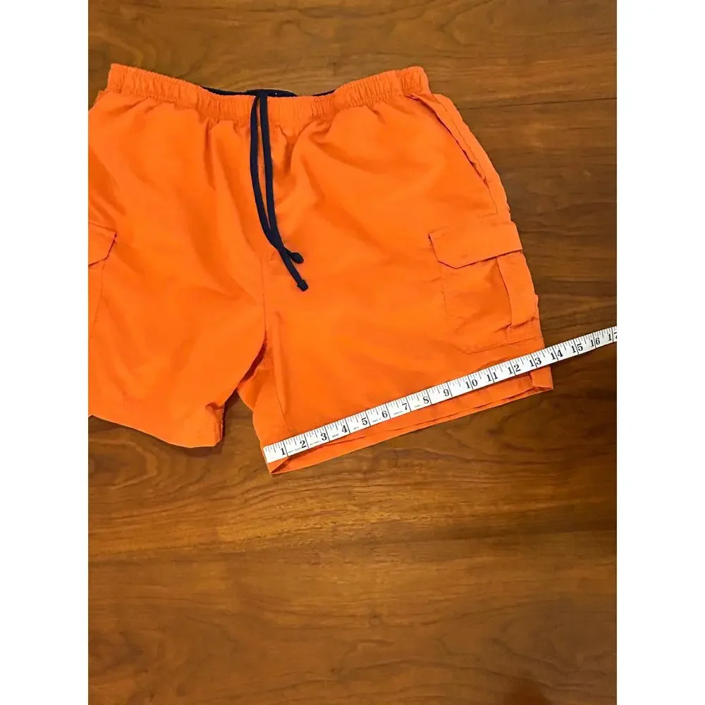 Orange L.L. Bean Cargo Mesh-Lined Swim Trunks | Water Shorts‎ - (Men's L)